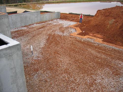 Looking down on basement