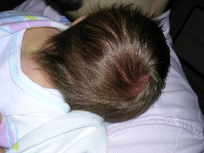 Isaac's head full of hair